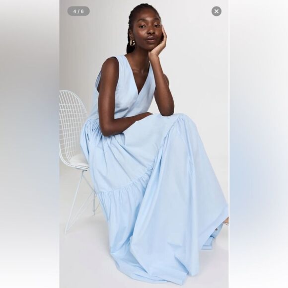 Anthropologie S/W/F V Neck Tiered Maxi Dress - Picture 3 of 14